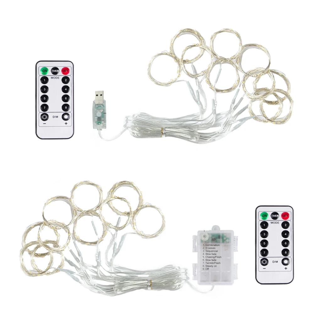 Guirlande lumineuse LED à batterie 3M x 1M/2M/3M, guirlande lumineuse féerique USB pour nouvel an, f