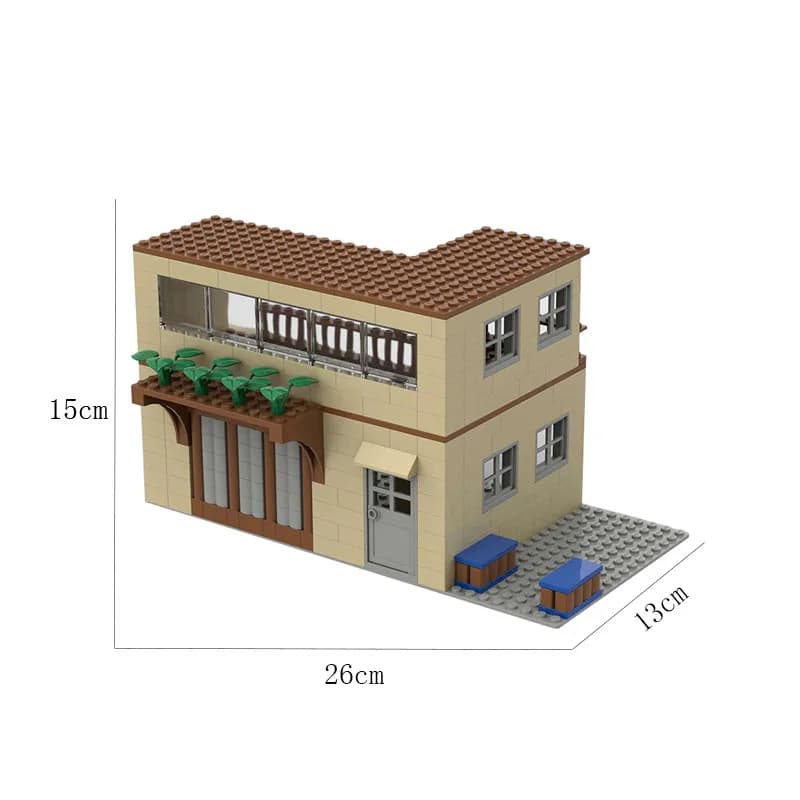 Kit de construction de maison confortable, vue sur la rue, figurine PUBG, Mini accessoires d'archite