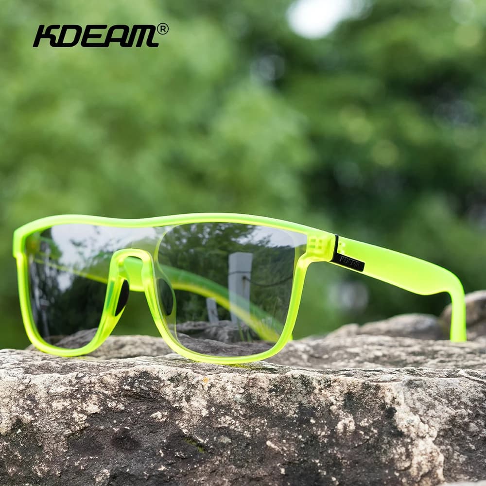 Lunettes de soleil polarisées pour homme KDEAM XL, surdimensionnées, monobloc, finition brossée, lar