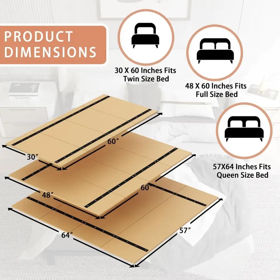 Ressort de boîte pliable, planche de beauté, lattes de support de lit, planches de lit pour sous, 60