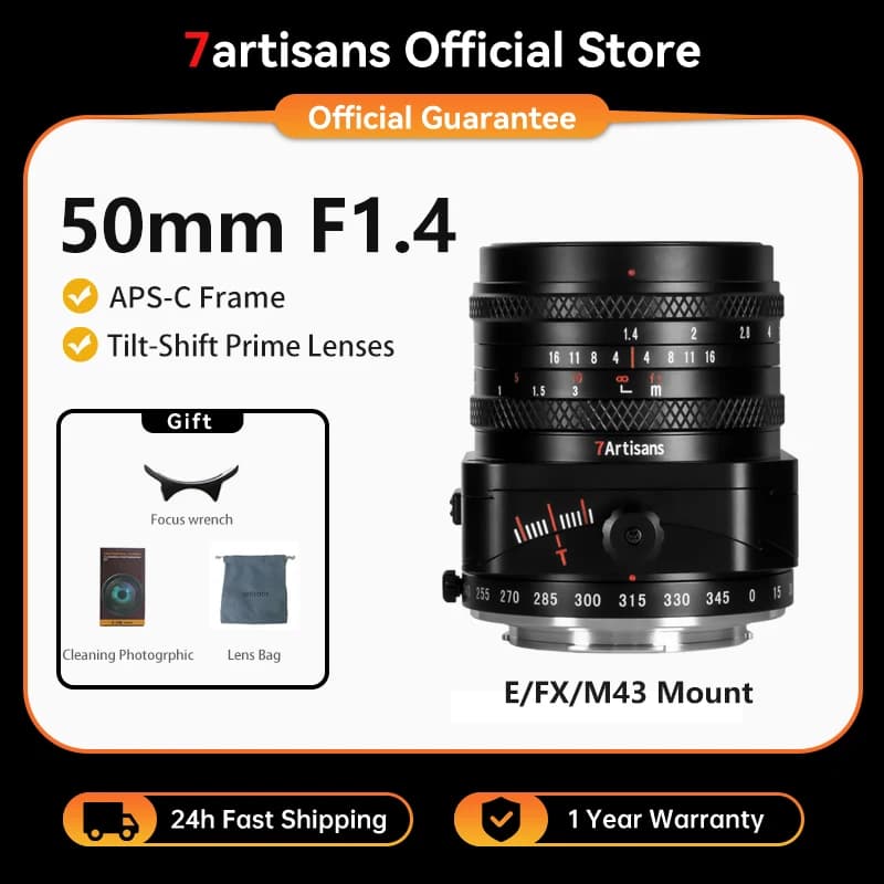 7artisans 50mm f1.4 inclinaison mouvement manuel objectif grande ouverture APS - C avec 2 - en - 1 S