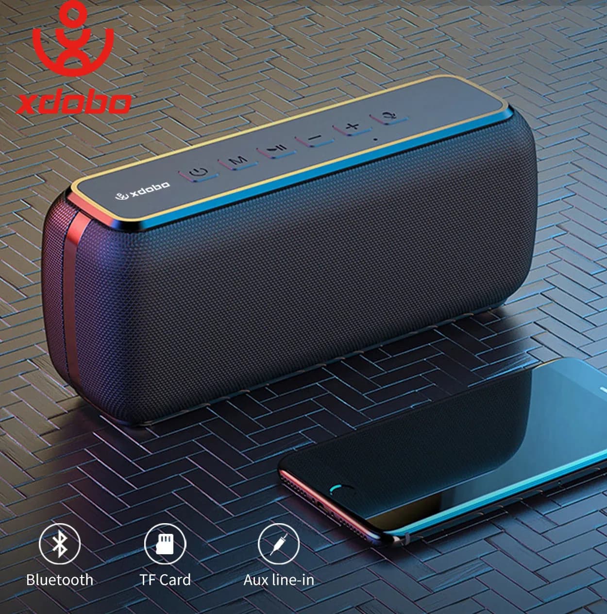 XDOBO X8 60W haut-parleurs extérieurs portables Bluetooth sans fil basse caisson de basses étanche 6
