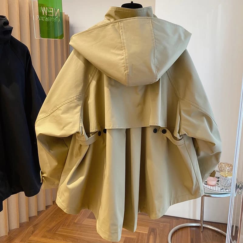 Coupe-vent de travail à capuche pour femme, streetwear tendance, vêtements d'automne, manteau de fêt