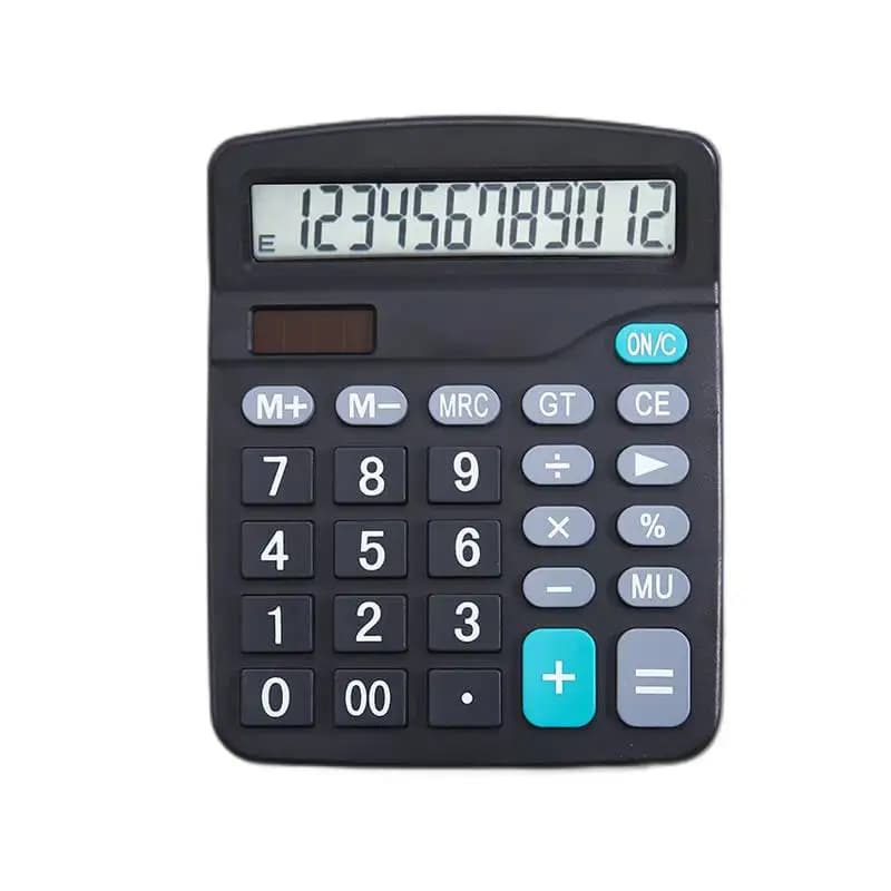 Calculatrice électronique à 12 chiffres, calculatrice solaire, double alimentation, pour la maison, 