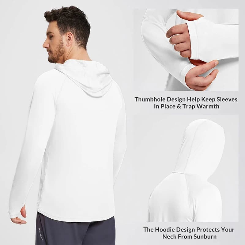 Sweat à capuche pour hommes Protection solaire UPF50 + T-Shirt à manches longues chemise de cyclisme
