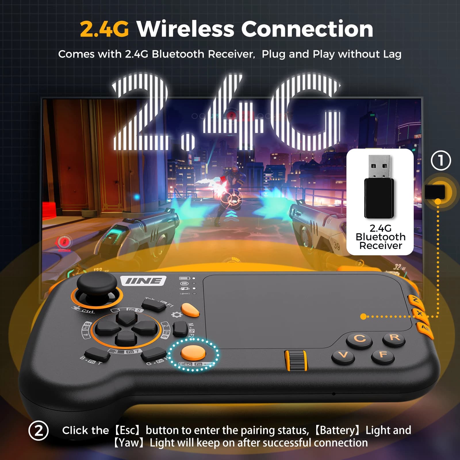 Contrôleur de tapis de souris sans fil IINE Ungrade comme ensemble combiné clavier et souris avec pa