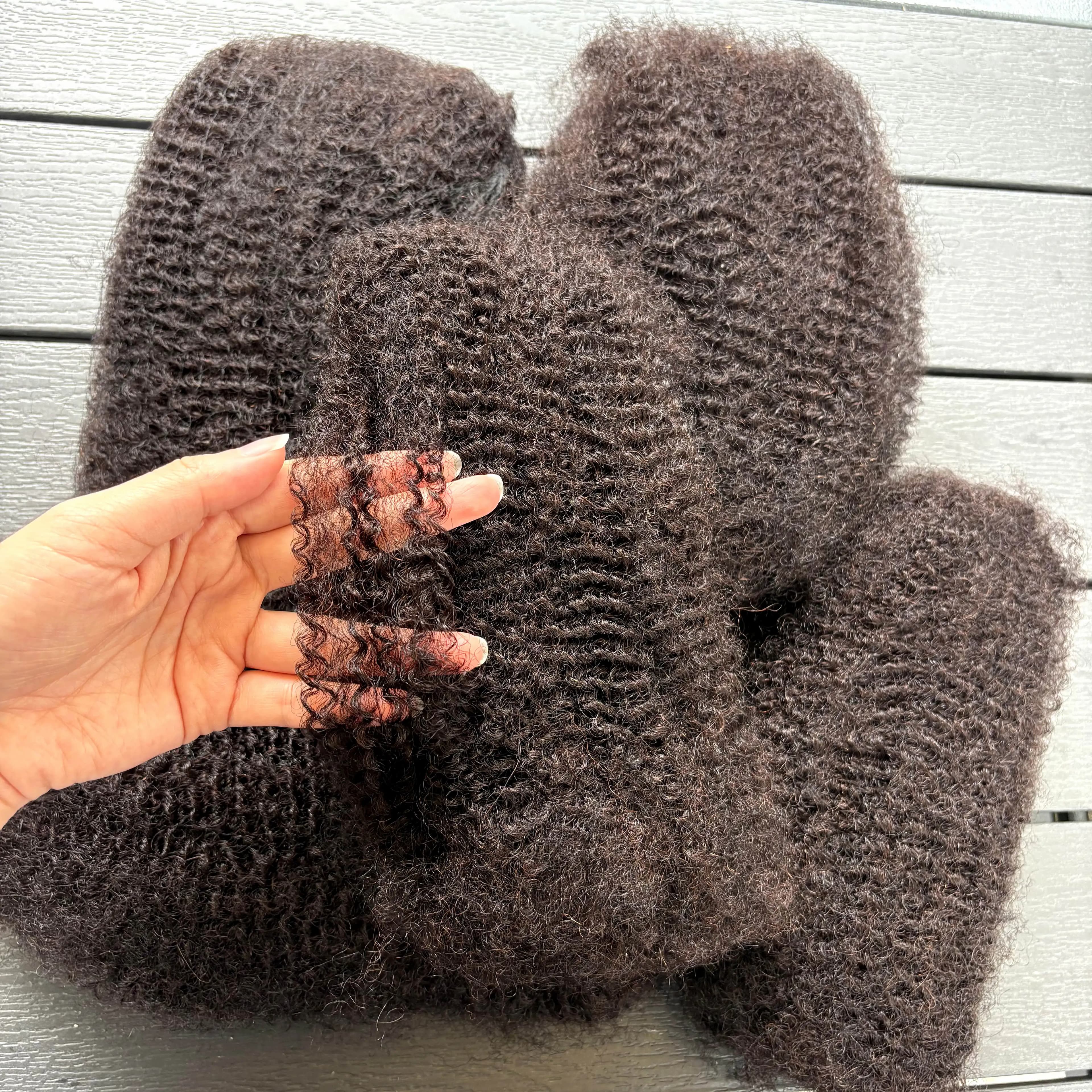 30 ou 50 g/paquet 10-18 pouces 4C Afro crépus en vrac Extensions de cheveux humains sans trame brési