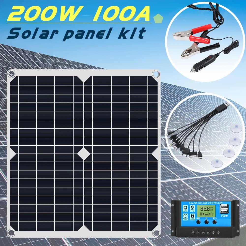 Kit de panneau solaire flexible, contrôleur de chargeur injuste de batterie, système d'éclairage dom