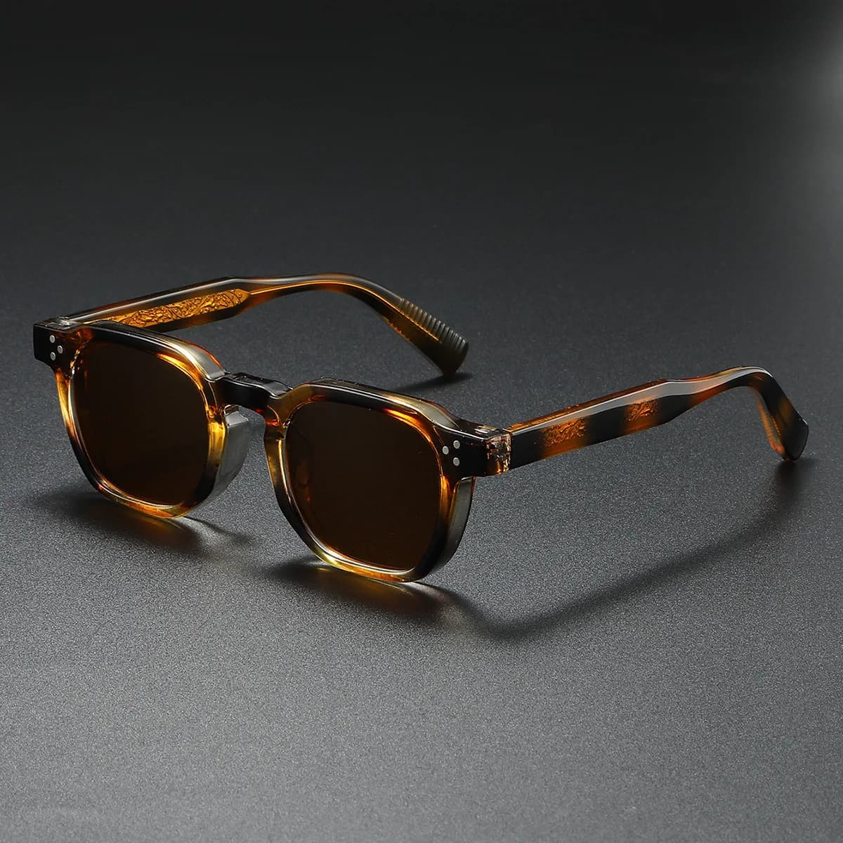Nouvelles lunettes de soleil polarisées unisexe noyau métallique CP lunettes de soleil carrées Rivet