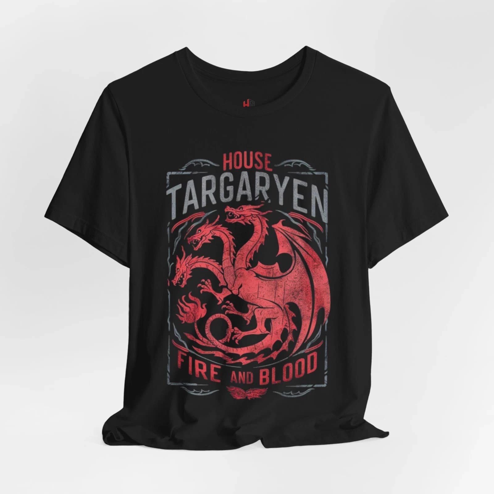 Chemise House of The Dragon, équipe Fire and Blood House Targaryen, chemise noire