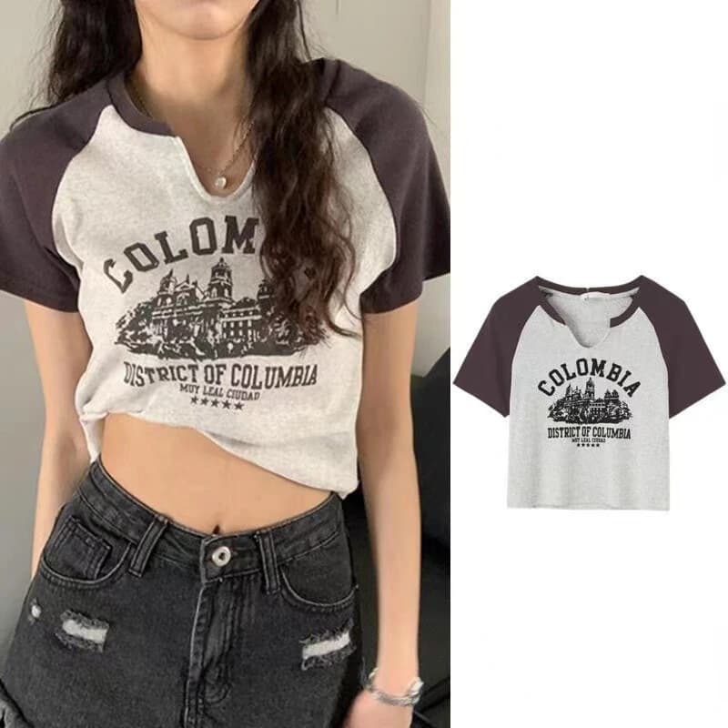T-shirt à Manches Courtes et Col Rond pour Femme, Haut Précieux, Décontracté, avec Lettres Imprimées