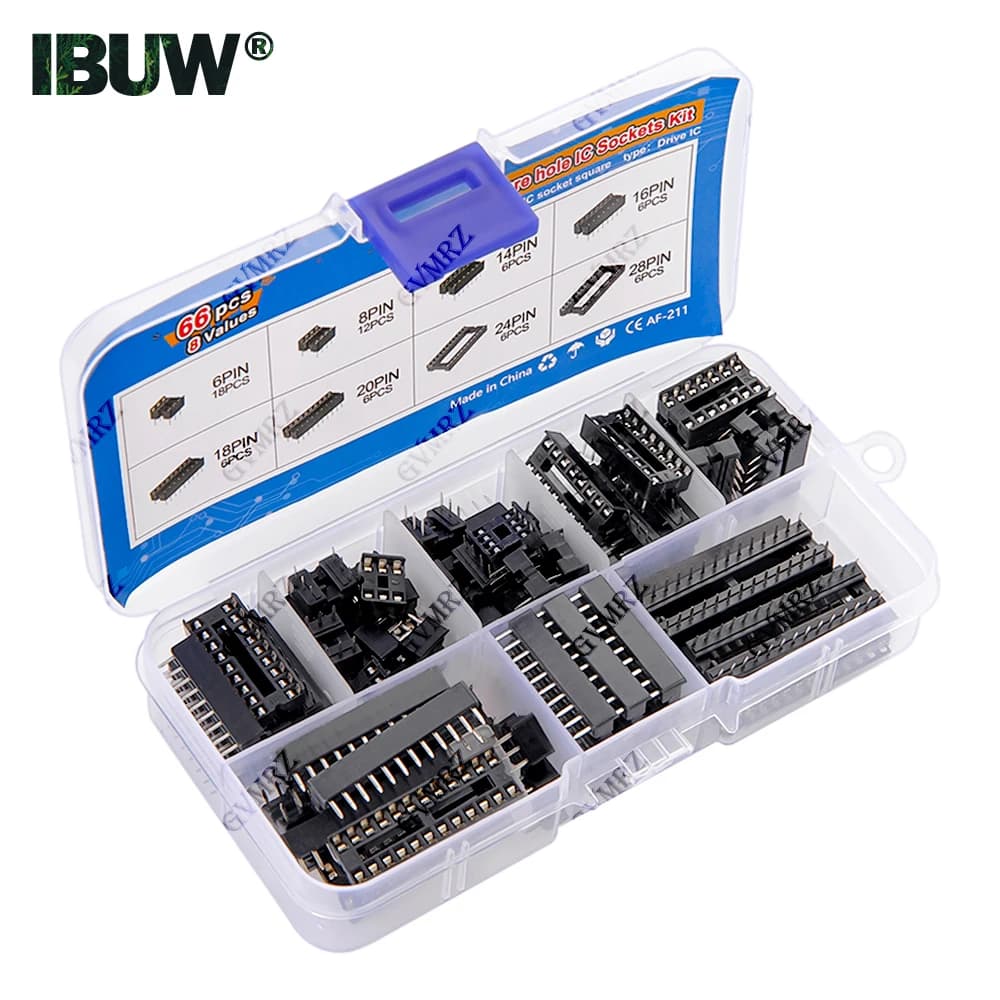 Adaptateur de prises DIP IC, Kit de prises de Type à souder 6 8 14 16 18 20 24 28 broches DIP-6 DIP-