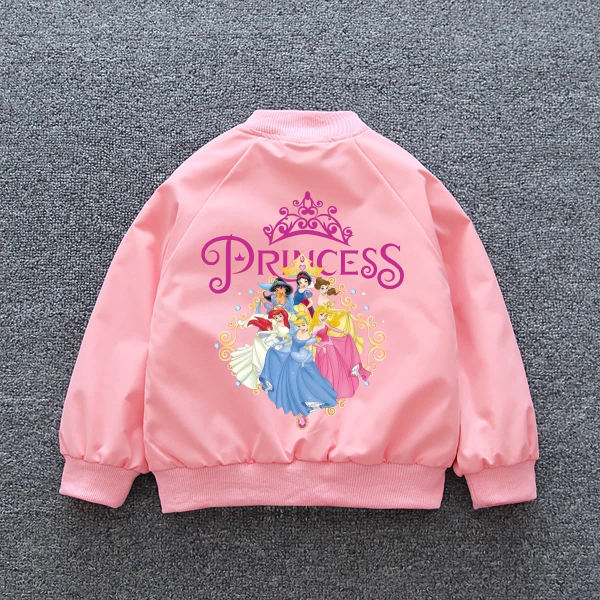Veste coupe-vent Disney Princess pour filles, manteau décontracté de printemps 2026, motif doux Blan