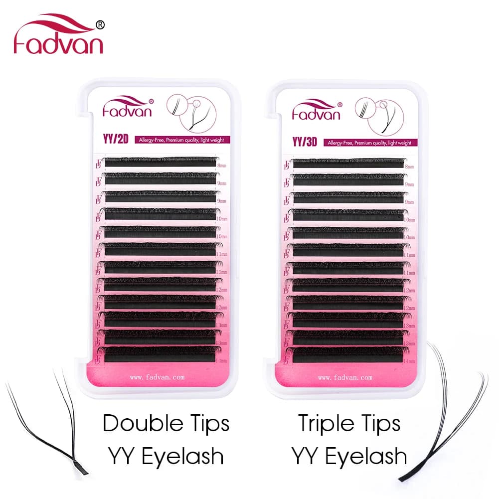 Extension de cils en forme de YY, 10 pièces/lot, faux cils de construction, maille Surround croisée 