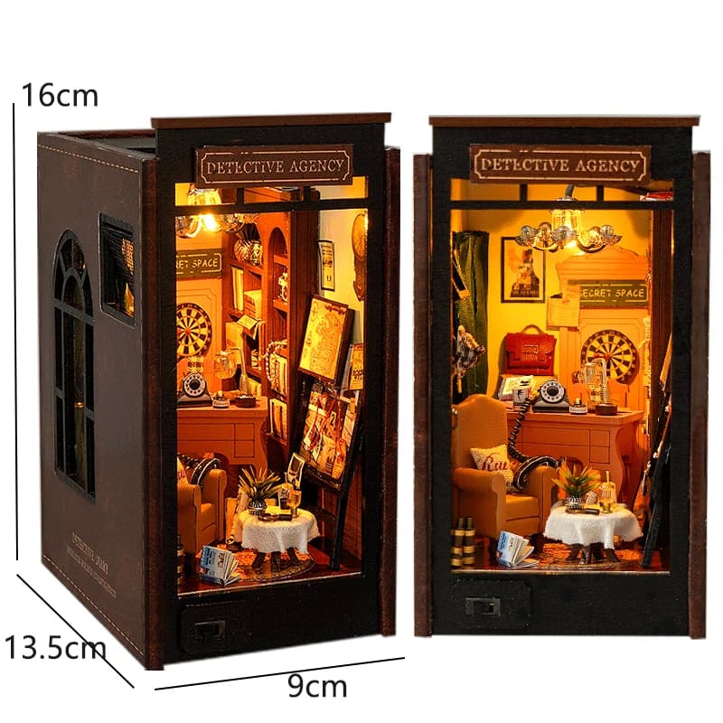 Kits de bricolage magiques pour niche à livres, maison de poupée miniature avec lumière LED, puzzles