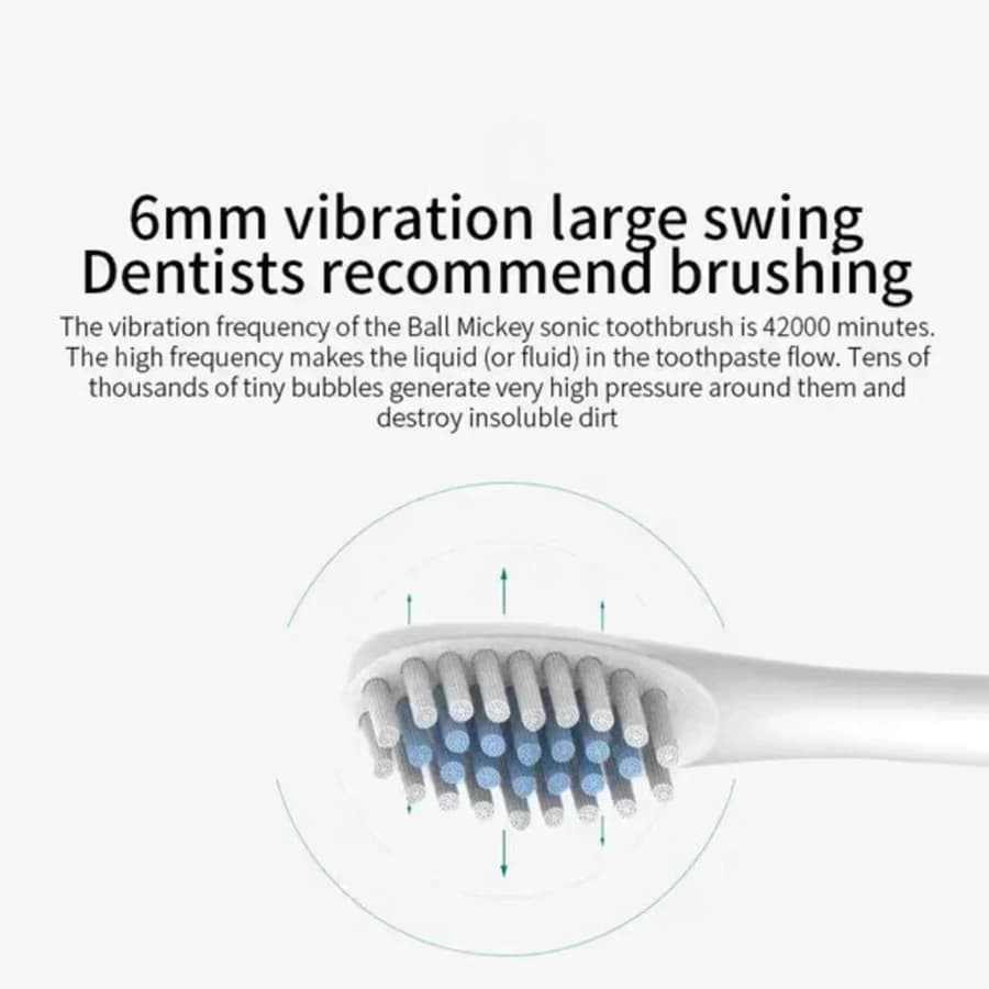 Brosse à dents électrique ultrasonique, Mode Six vitesses, cheveux doux pour la maison, chargement U