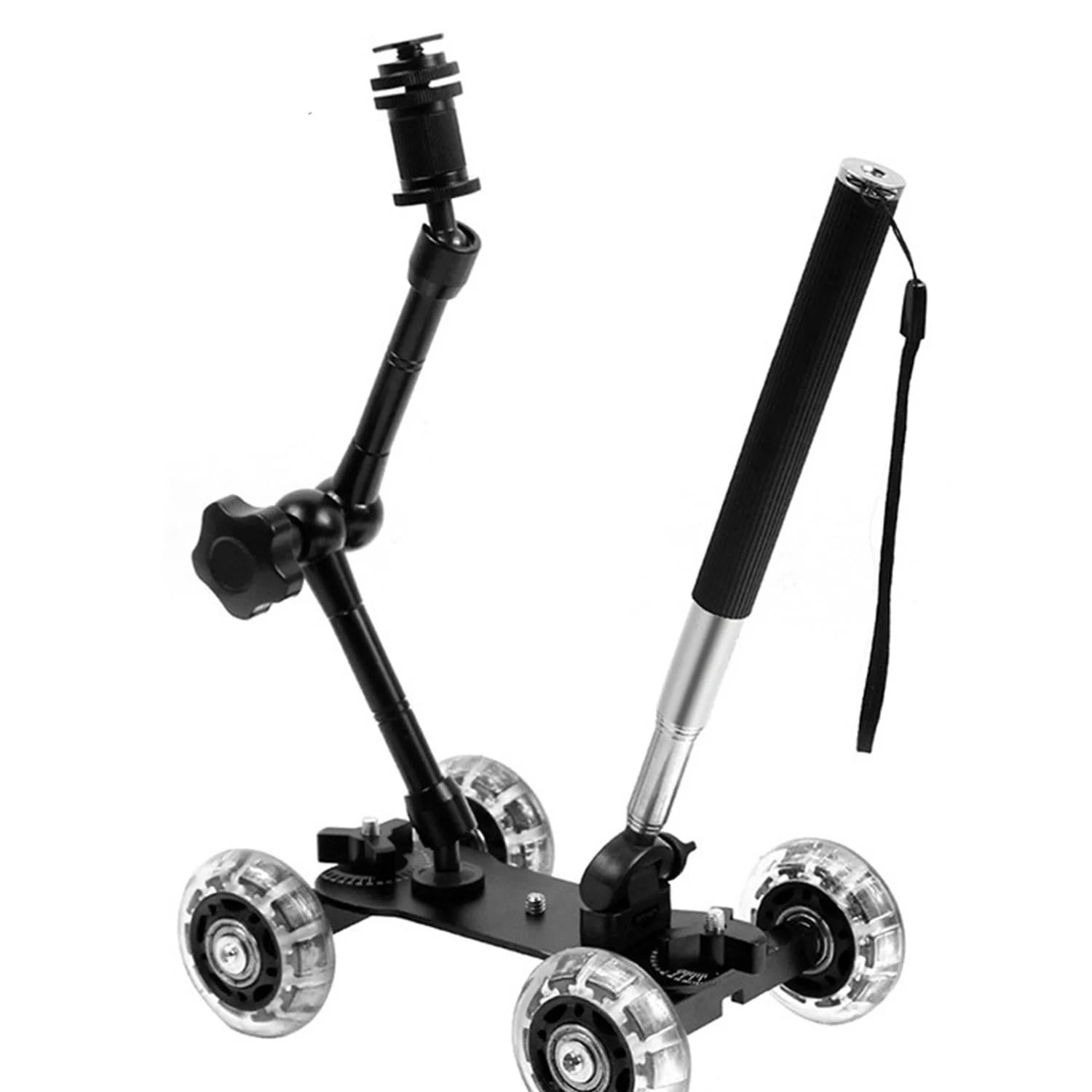 Mini stabilisateur de caméra DSLR avec poulie directionnelle, table d'appareil photo, chariot coulis