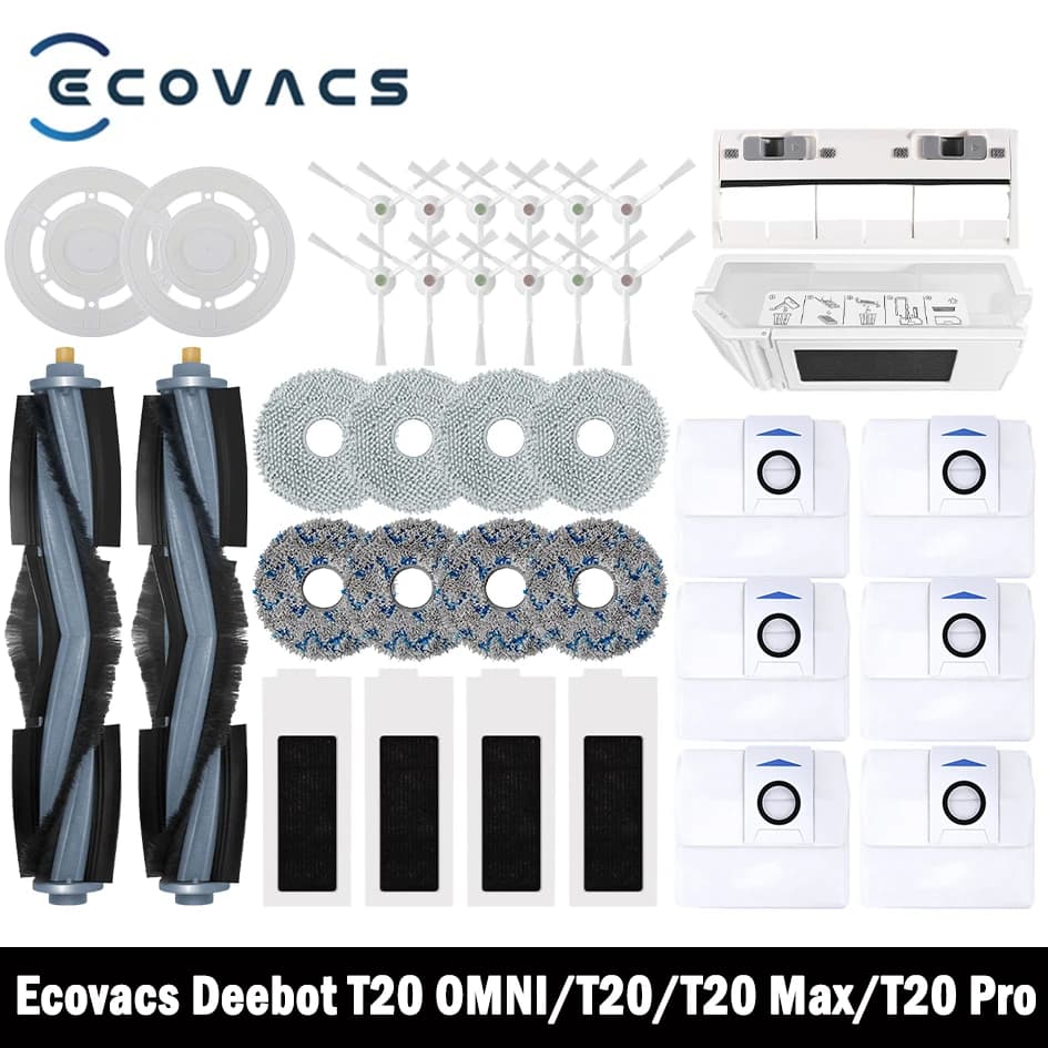 Ecovacs-Accessoires Deebot T20 OMSettlement/T20/T20e/T20 Pro, brosse latérale principale, vadrouille