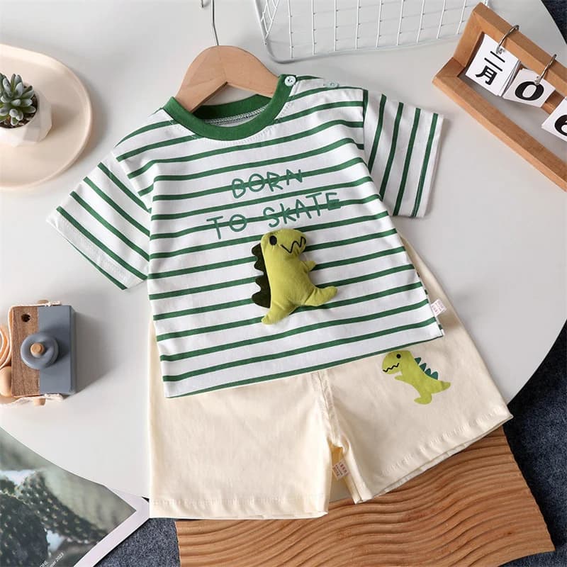 Ensemble de vêtements pour enfants bébé garçon/fille T-Shirt + short vêtements d'été coton dessin an