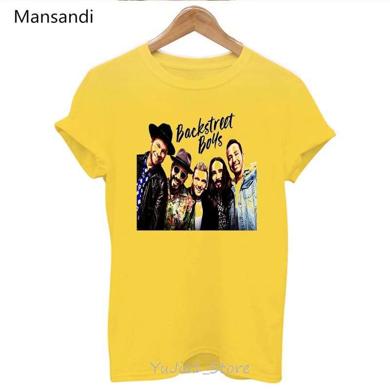 Vintage gris T-Shirt femmes vêtements Backstreet garçons monde graphique imprimé T-Shirt Femme Hip H