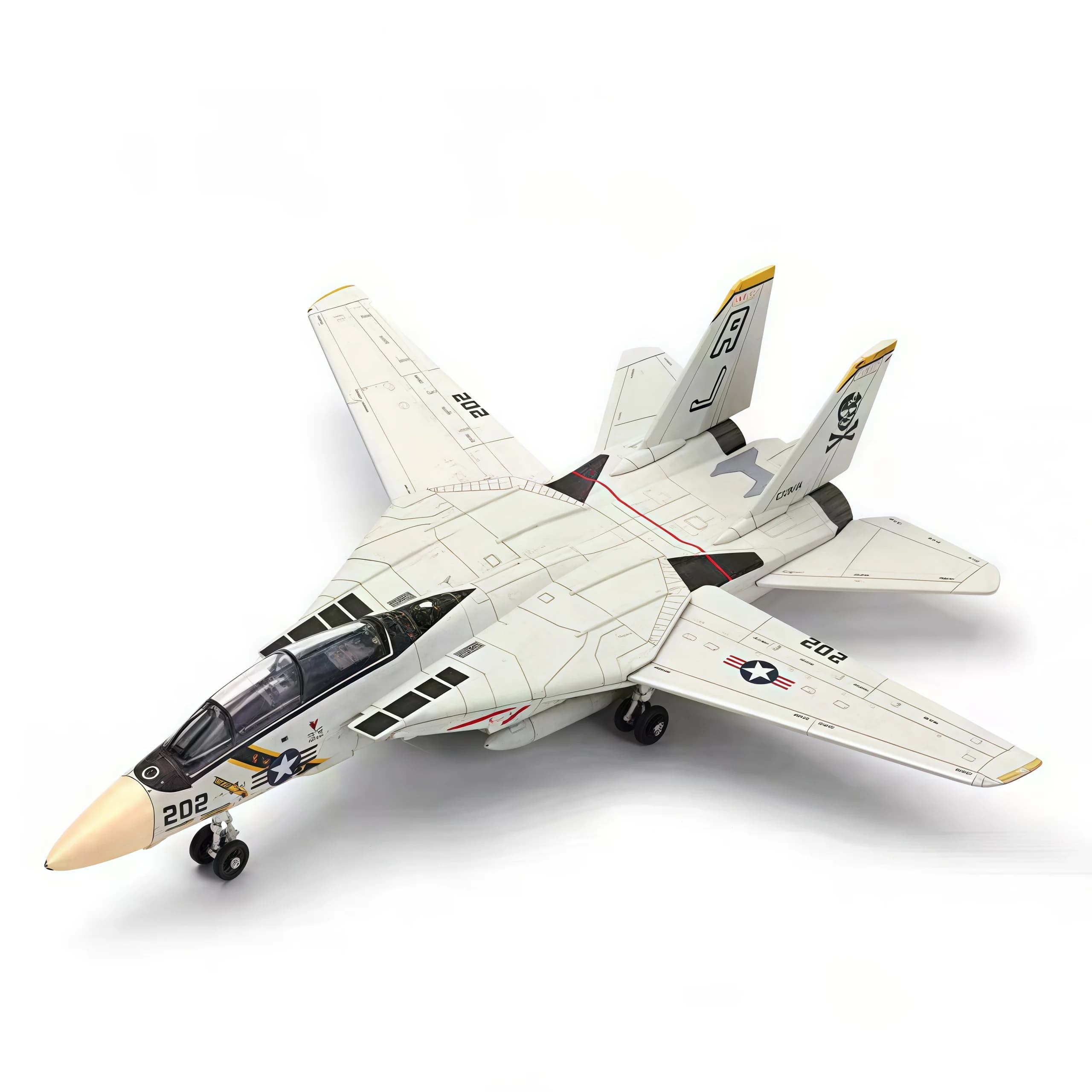 F-14 Fighter, 1:72, modèle d'avion en plastique assemblé (y compris présentoir), présentoir et colle