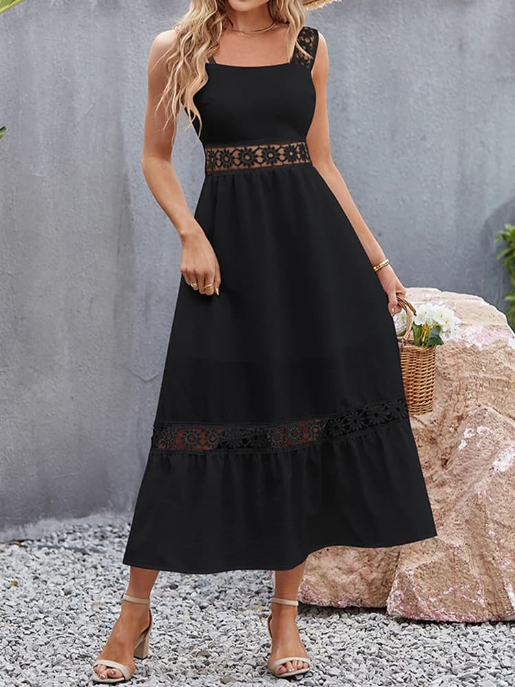 Robe Longue Blanche en Dentelle Ajourée pour Femme, Tenue Éducative, Sexy, Dos aux, Maxi, Élégante, 