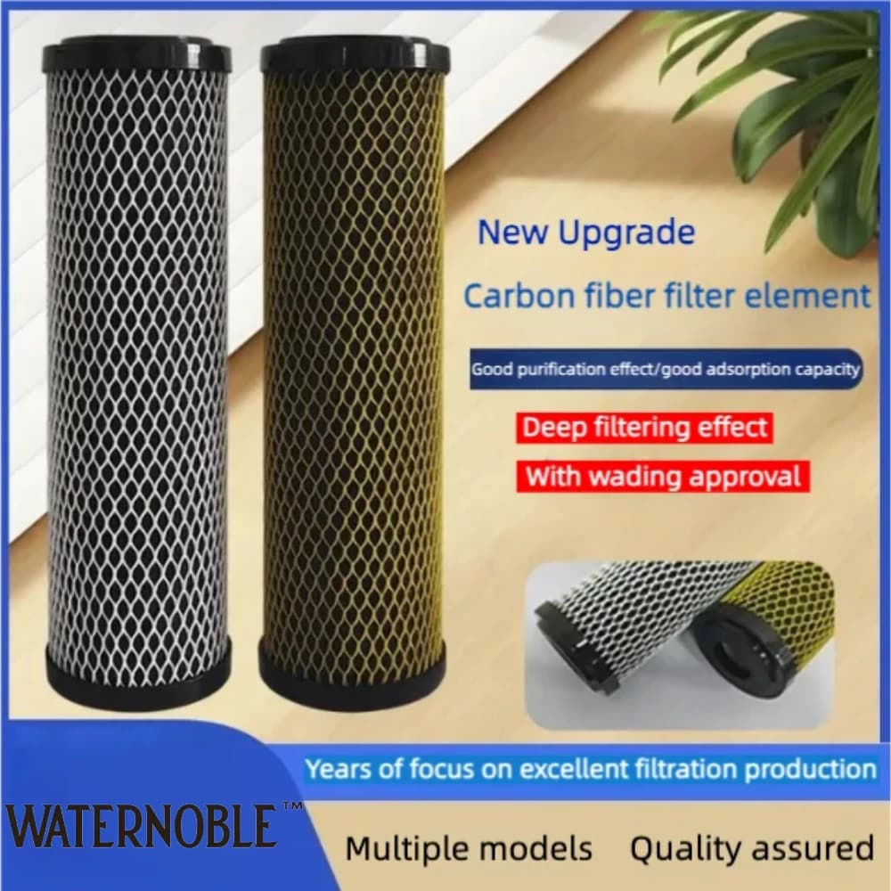 Cartouche de filtre en fibre de carbone haute efficacité Waternoble de 10 pouces x 2,5 pouces pour u