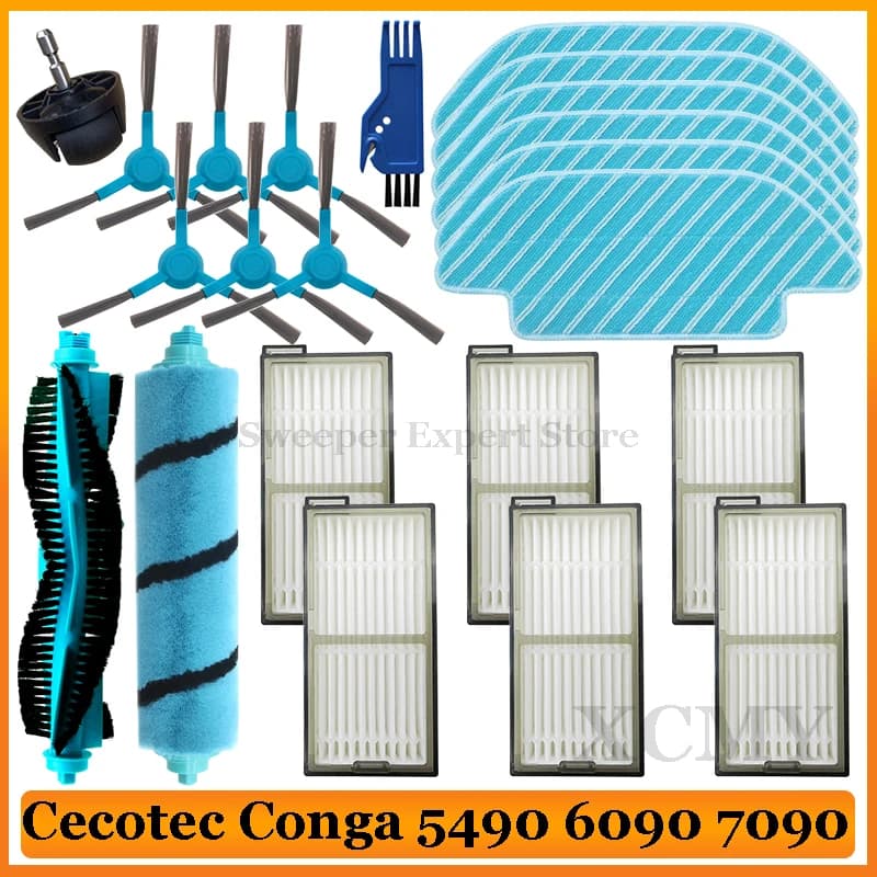 Pièces de rechange pour aspirateur Robot Cecotec Conga 5490 6090 7090, brosse latérale principale, f