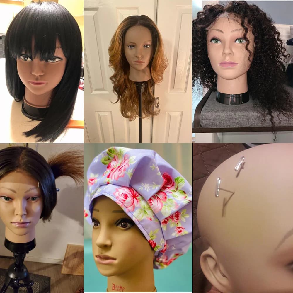 Tête de Mannequin Féminin Simnient sans Cheveux, pour Support de Perruque et Chapeau, Présentoir, Co
