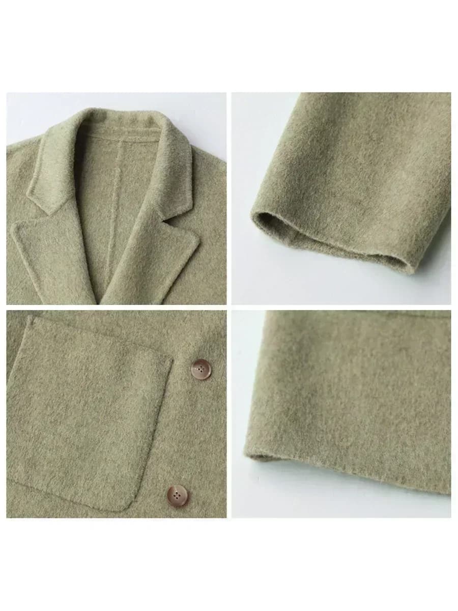 CHIC VEN – manteaux en laine pour femmes, ample, décontracté, Double boutonnage, rétro, veste Double