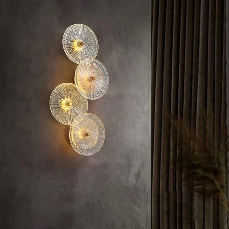 Applique Murale LED Ronde en Verre au Design Nordique Moderne, Luminaire Décoratif d'Nik, Idéal pour
