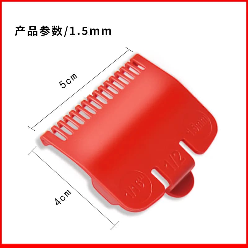Kemei peignes guides 1.5 4.5mm, 2 pièces, rouge Guide de coupe professionnel limite de tondeuse à ch