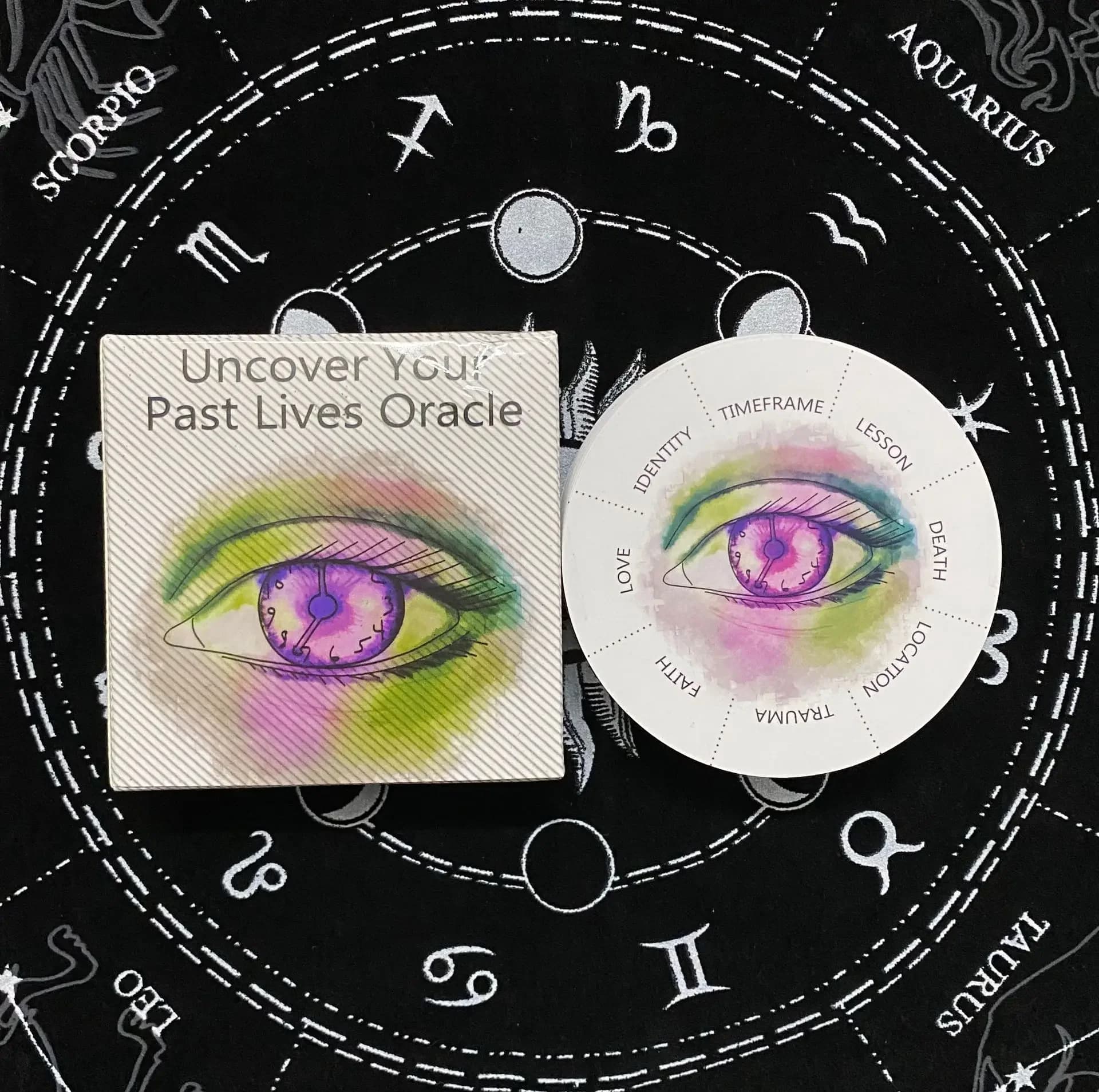Jeu de tarot oracle Uncover Your Past Life, 87 cartes rondes avec guide PDF