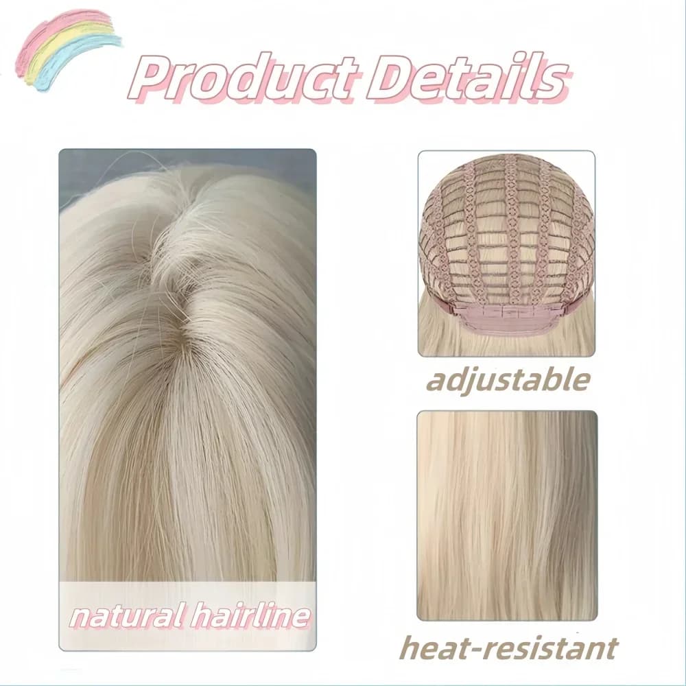 Ashely perruque blonde blanche pour femmes cheveux longs ondulés perruques blanches résistantes à la