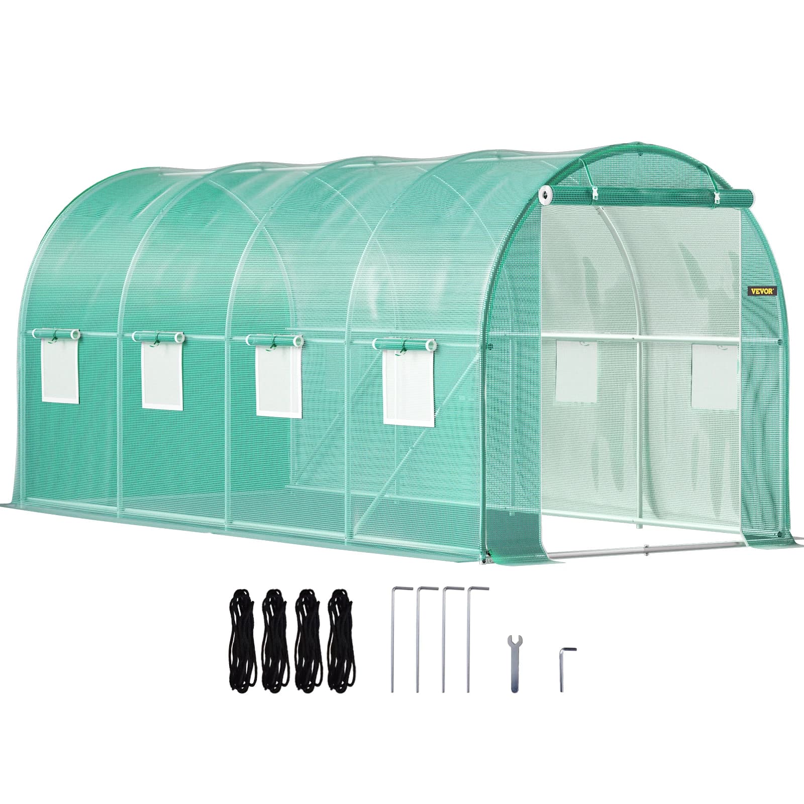SucceBuy Cadre galvanisé pour serre tunnel de marche et couverture étanche 15x7x7/10x7x7/20x10x7/12x