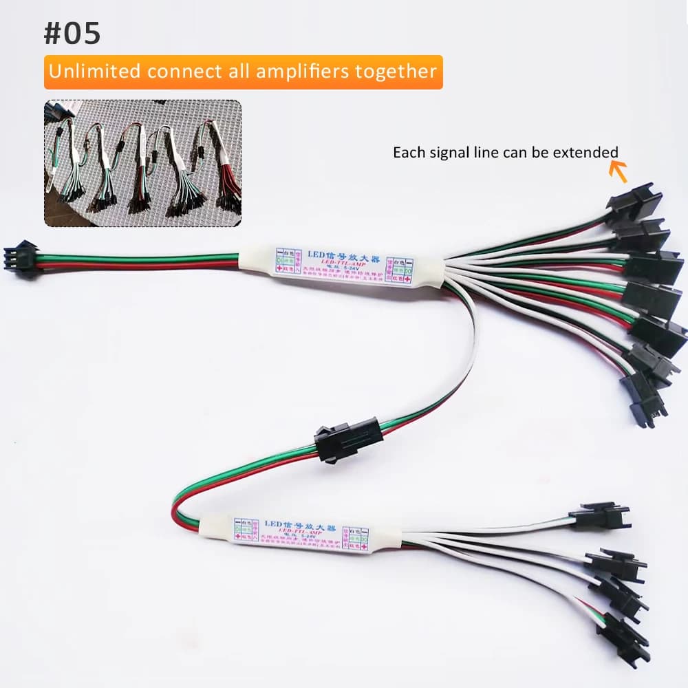 Mini amplificateur de Signal LED TTL Pixel DC 5V 12V 24V pour WS2811 WS2812B SK6812, bande lumineuse