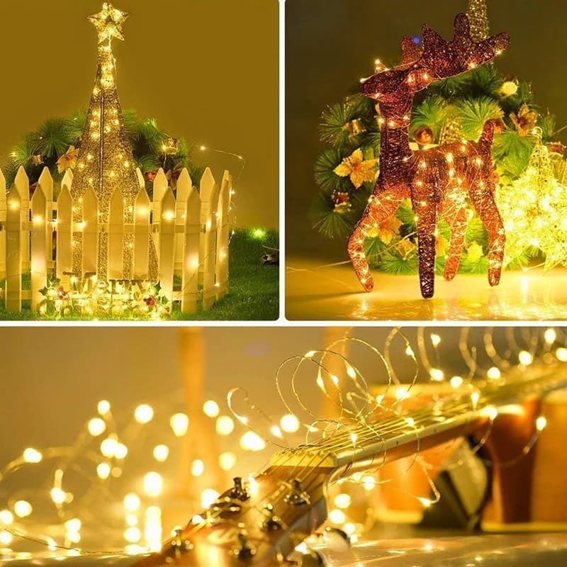 10/5 pièces guirlande lumineuse LED 3 modes alimenté par batterie guirlande lumineuse pour la maison