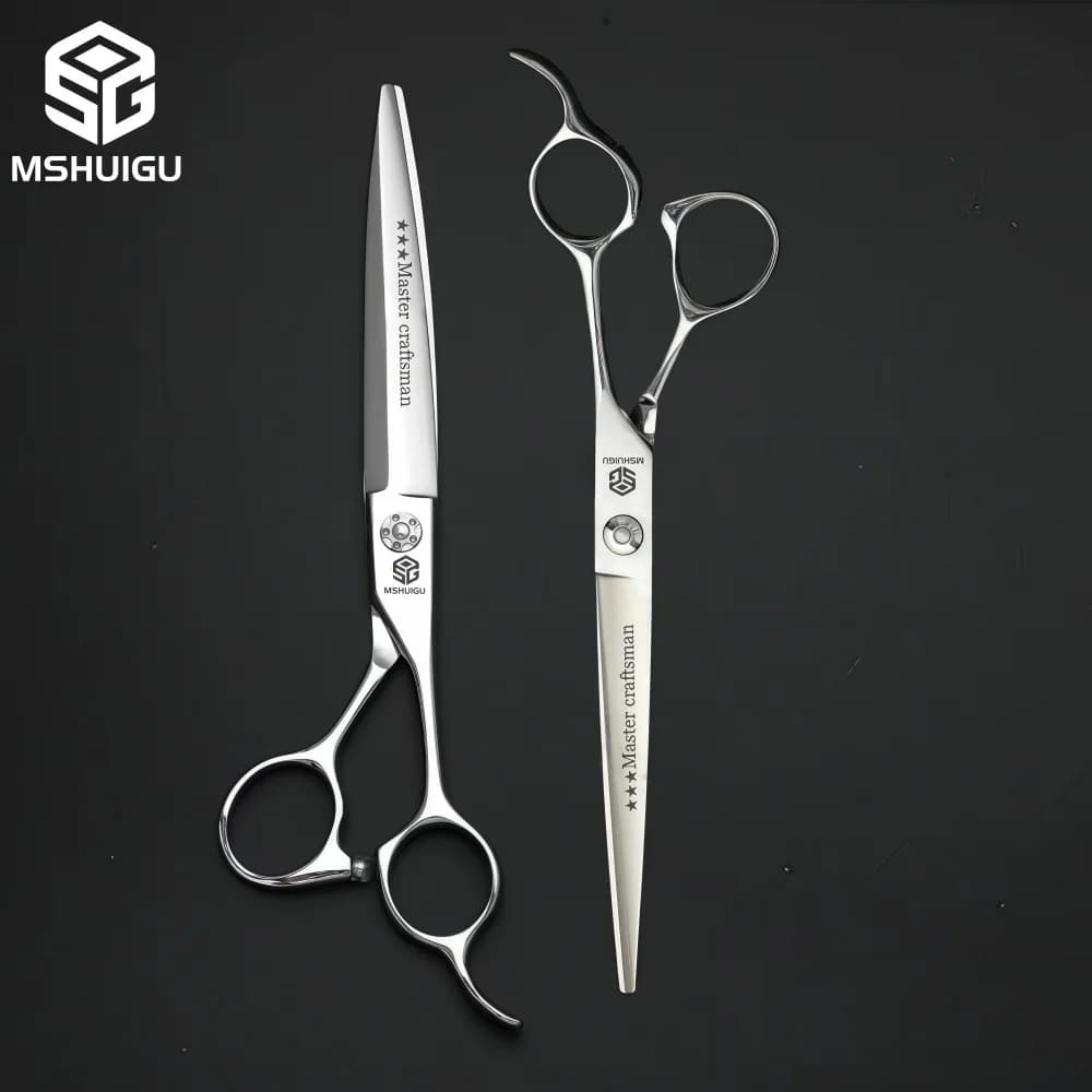 MSHUIGU ciseaux de coiffeur professionnels cisailles complètes multifonctions adaptées aux cheveux l