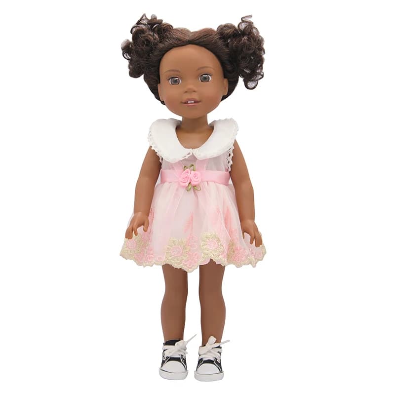 Jupe de poupée de 14 pouces, vêtements 31-35cm, robe à fleurs avec nœud papillon, adaptée à la poupé