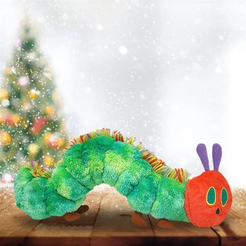 Jouet doux chenille de 22CM, poupées d'animaux en peluche en coton vert, joli cadeau créatif très af