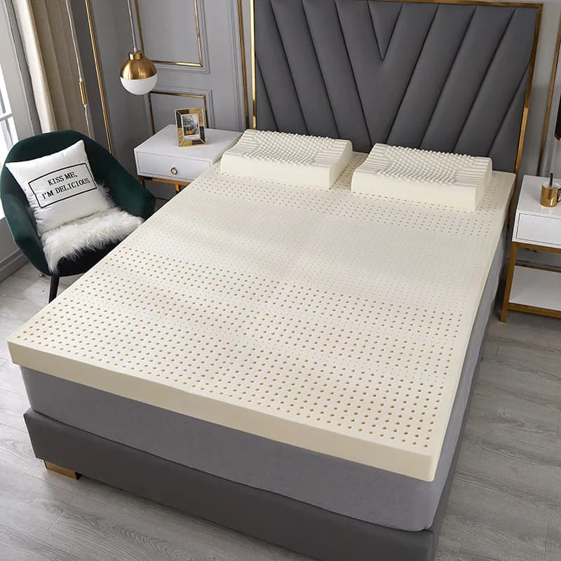 Matelas en latex naturel thaïlandais avec housse, 100% caoutchouc pur, lit de 1.8m, 1.5m d'épaisseur