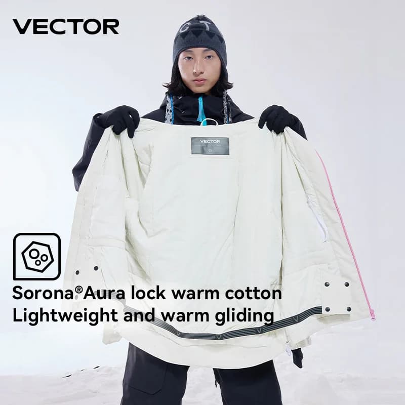 VECTOR-Haut de ski en coton pour hommes et femmes, imperméable et durable, chaud 506, double planche