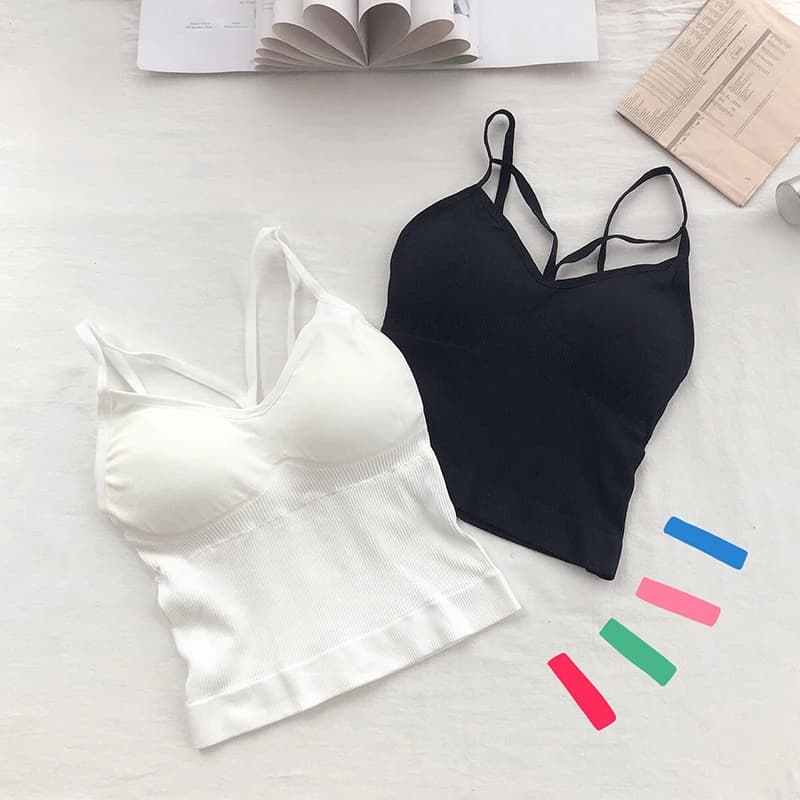 Soutien-gorge push-up en coton pour femmes, sexy, col en V, bustier tubulaire, mode, sous-vêtements 