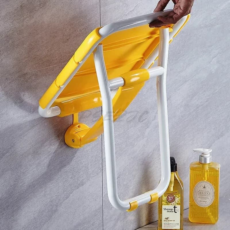 Siège de sécurité pliant avec pieds pour toilettes, chaise de douche, tabouret mural de douche, tabo