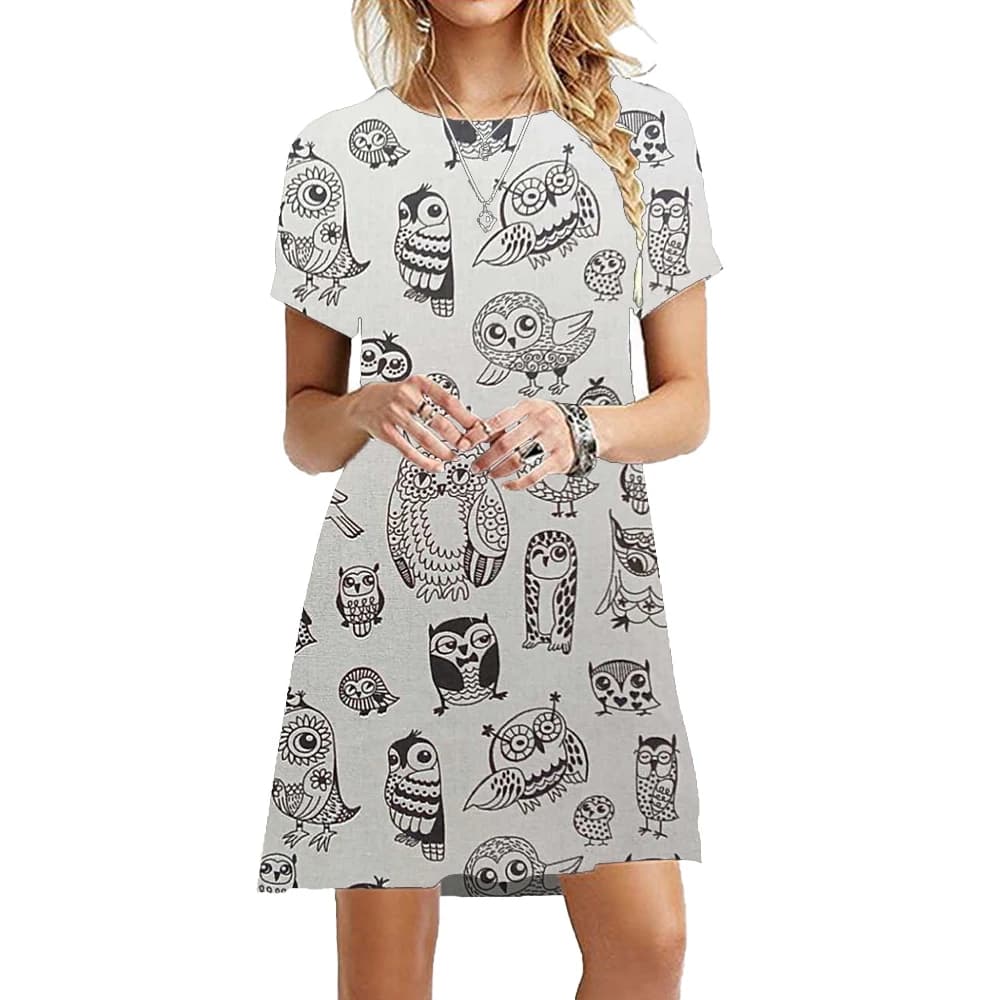 Robe décontractée à manches courtes pour femmes, chats de peinture mignons drôles, vêtements d'été p