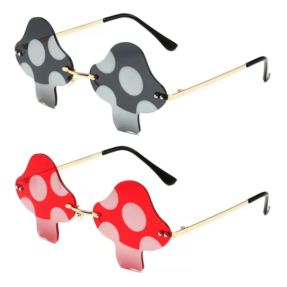 Lunettes de soleil sans monture irrégulières pour femmes, lunettes de soleil carillon drôles, forme 