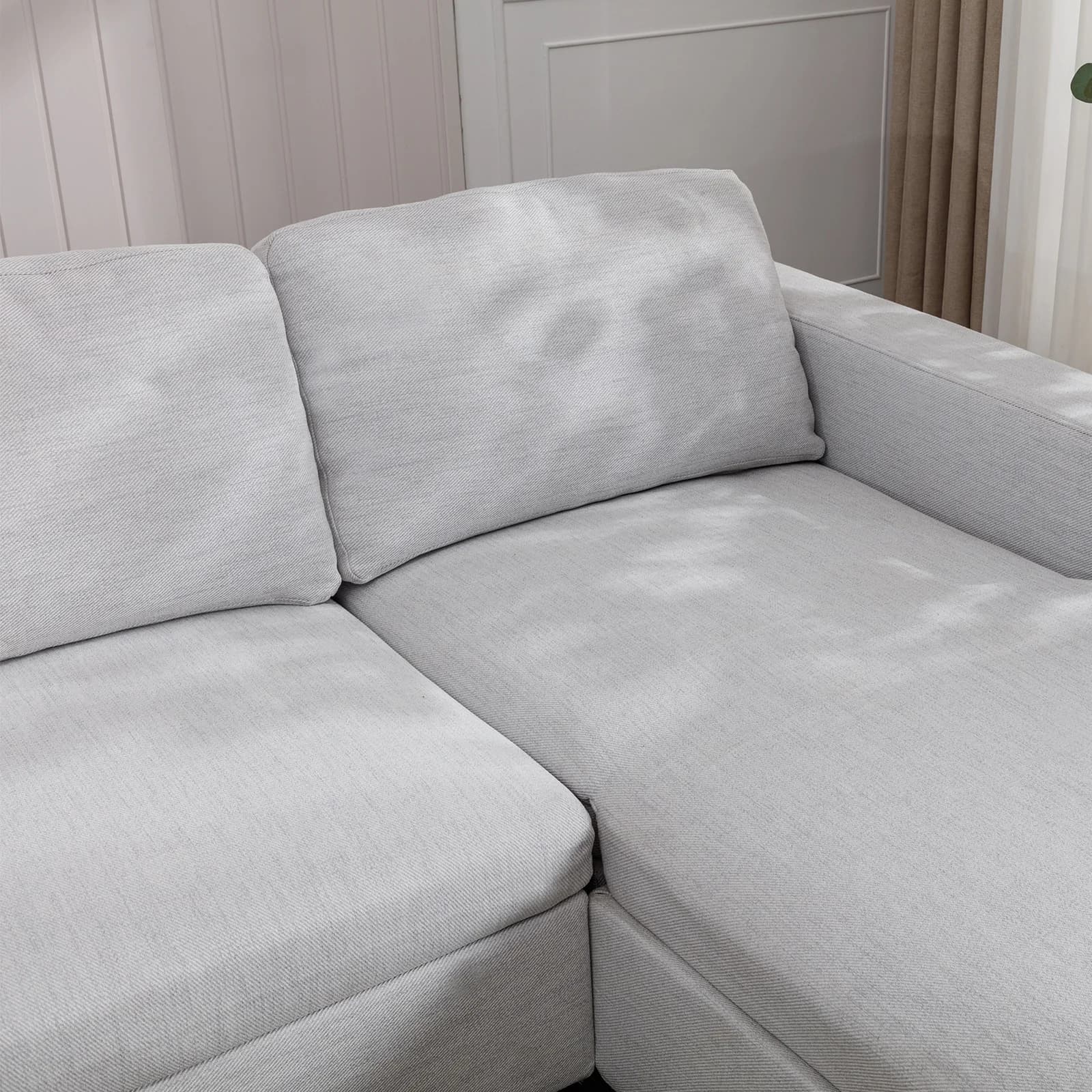 HORGgland-Canapé sectionnel en forme de L avec 2 coussins gratuits, chaise droite, O, 107 po