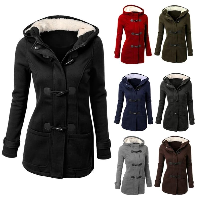 Cardigans à capuche pour femmes, vestes à boutons en corne, manteau polaire, vêtements d'extérieur, 