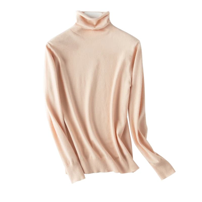2025 femmes pull col roulé mince chaud pulls basique haute résistance chemise à fond automne hiver m