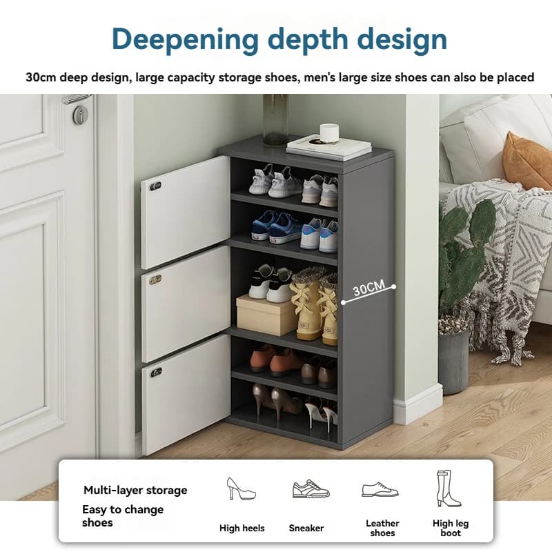 Étagère à chaussures domestique étroite, simple et peu encombrante, armoire d'entrée, petite unité, 